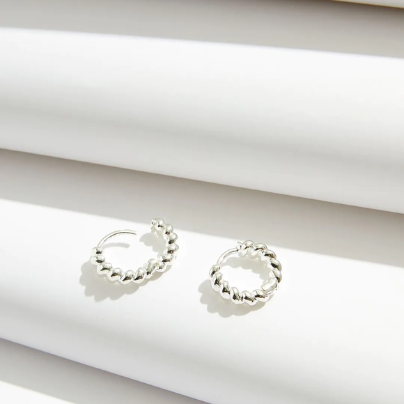 Delicate Collection Demi-Fine 14k Plated Puffed Huggie Hoop - Picture 1 of 4